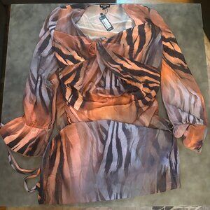 PrettyLittleThing Tiger Print Dress